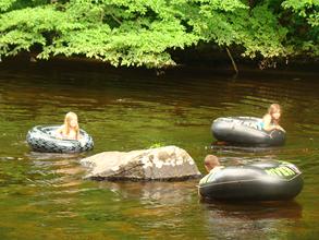 Tubing down the river